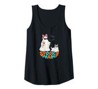Womens Cute Ghosts Walking Her Ghost Dog Tank Top