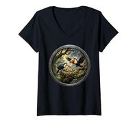 Women's Cute Giant Toucan Bird Watcher in the Jungle Toucans Birds V-Neck T-Shirt