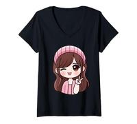 Womens Cute Girl Funny Unisex Design for Men Women Tee V-Neck T-Shirt