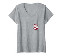 Women's Cute Greenlander Pocket Polar Bear Greenland V-Neck T-Shirt