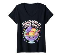 Womens Cute Halo-Halo Filipino Dessert Pinay Pinoy V-Neck T-Shirt