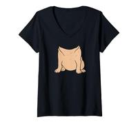 Women's Cute Headless Dog Vector Costume Graphic Art V-Neck T-Shirt