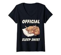 Women's Cute Highland Cow Bedtime Pajamas and Nightgown Cows V-Neck T-Shirt