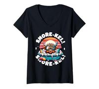 Women's Cute Highland Cow Sleeping and Cows V-Neck T-Shirt
