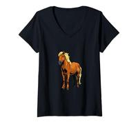 Womens Cute Horse Animal Realistic Horse Lover Artistic Men Women V-Neck T-Shirt