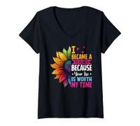 Womens Cute I Became A Teacher Because Your Life Is Worth My Time V-Neck T-Shirt