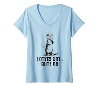 Women's Cute I Otter Not But I Do Funny Otter Pun V-Neck T-Shirt
