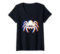 Women's Cute Jumping Spider Owner Art V-Neck T-Shirt