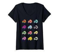 Women's Cute Jumping Spider Pride Flags LGBTQ Arachnid Inclusivity V-Neck T-Shirt