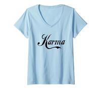 Women's Cute Karma - Bold Black Text Designed V-Neck T-Shirt
