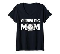 Womens Cute Kawaii Guinea Pig Mom Pets Lovers Women Guinea Pig Mom V-Neck T-Shirt