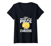 Womens Cute Kawaii Take Another Little Piece of My Cheese V-Neck T-Shirt