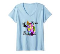 Women's Cute Kitten Lovers CAT Love Creative Collection V-Neck T-Shirt