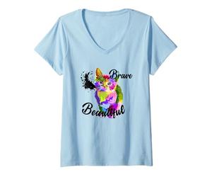 Women's Cute Kitten Lovers CAT Love Creative Collection V-Neck T-Shirt