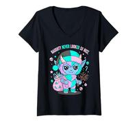 Womens Cute Krampus Pastel Goth Christmas Spooky Naughty Gothmas V-Neck T-Shirt