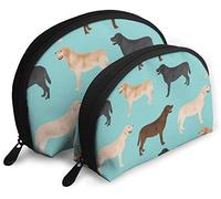 Womens Cute Labradors Yellow Chocolate Black Lab Pet Dogs Travel Cosmetic Bags Waterproof 2PC Makeup Clutch Pouch Cosmetic and Toiletries Organizer Bag Portable Travel Toiletry Pouch Girls