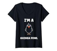 Womens Cute Little Animals Birds Simple I'm a Guinea Fowl V-Neck T-Shirt