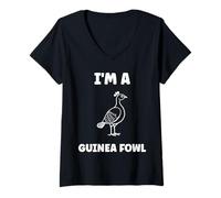 Womens Cute Little Animals Birds Simple I'm a Guinea Fowl V-Neck T-Shirt