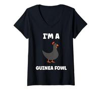 Womens Cute Little Animals Birds Simple I'm a Guinea Fowl V-Neck T-Shirt