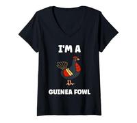 Womens Cute Little Animals Birds Simple I'm a Guinea Fowl V-Neck T-Shirt