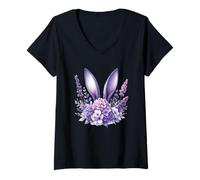 Women's Cute Little Easter Bunny for Kids Easter Gift for Girls V-Neck T-Shirt