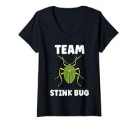 Women's Cute Little Minimalist Insect Simple Team Stink Bug V-Neck T-Shirt