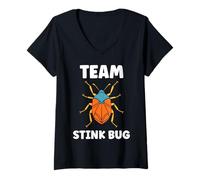 Women's Cute Little Minimalist Insect Simple Team Stink Bug V-Neck T-Shirt