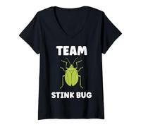 Women's Cute Little Minimalist Insect Simple Team Stink Bug V-Neck T-Shirt
