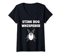Women's Cute Little Minimalist Insect Simple Whisperer Stink Bug V-Neck T-Shirt