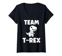Womens Cute little minimalist tyrannosaurus dinosaur Team t-rex V-Neck T-Shirt