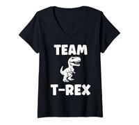 Womens Cute little minimalist tyrannosaurus dinosaur Team t-rex V-Neck T-Shirt