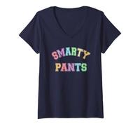 Womens Cute Little Miss Smarty Pants College Mr Science Graduation V-Neck T-Shirt