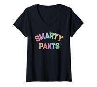 Womens Cute Little Miss Smarty Pants University Mr High School V-Neck T-Shirt