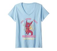 Womens Cute, Loving, Crazy, Incredible Adorable - Steampunk Dragon V-Neck T-Shirt