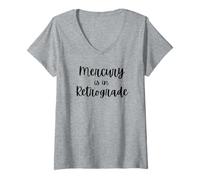 Women's Cute Mercury is in Retrograde Funny Astrology Horoscope Joke V-Neck T-Shirt