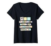 Women's Cute Mothers Day Powered By Coffee Questionable Decisions V-Neck T-Shirt