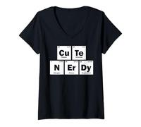 Womens Cute Nerdy Periodic Table Elements Funny Chemistry V-Neck T-Shirt