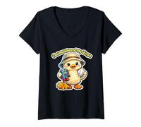 Women's Cute Outnumbered By Boys Goose Mom Duck for Women Mama V-Neck T-Shirt