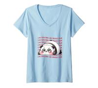 Women's Cute Panda I'm Having So Much Fun V-Neck T-Shirt