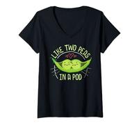 Womens Cute Pea Pod Shirt - Like Two Peas in a Pod Idiom V-Neck T-Shirt