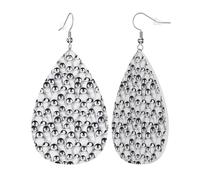 Womens Cute Penguins Sketch Print Leather Earrings Teardrop Dangle Earrings Jewelry Outfits Accessories