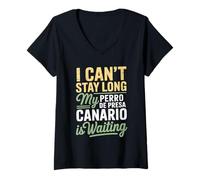 Womens Cute Perro De Presa Canario Dog Mom Dad Breed Love Puppy V-Neck T-Shirt
