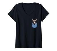 Womens Cute Pocket Donkey Farm Animal Lovers V-Neck T-Shirt