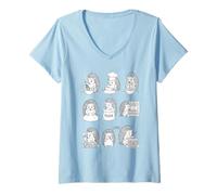 Women's Cute Porcupine Baking Pastry Chef V-Neck T-Shirt