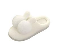 Women's Cute Rabbit Ears Winter Plush Non-Slip Fluffy Slippers Warm Shoes