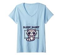 Womens Cute Raccoon Bedtime - Official Sleep V-Neck T-Shirt