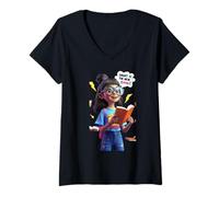Womens Cute Reading Girl Funny Unisex Design for Men Women Tee V-Neck T-Shirt