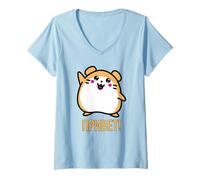 Womens Cute Russian Hamster Says Hi in Russian Language T-Shirt V-Neck T-Shirt