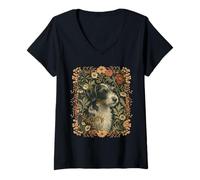 Women's Cute Scruffy Pup Gift for Terrier Lovers V-Neck T-Shirt