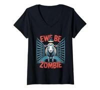 Women's Cute Sheep Farm Animals for Children Mom Dad V-Neck T-Shirt